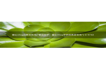 是时候看糖心vlog：糖心vlog过期米线线(\